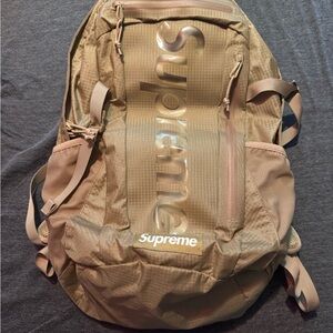 Supreme Beige Backpack with Logo